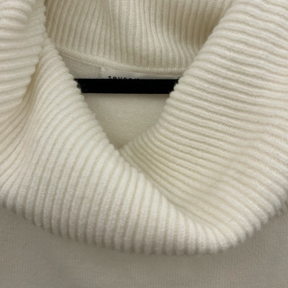 Seven Sisters White Cowl Neck Sweater Dress, Sz M - Picture 5 of 6